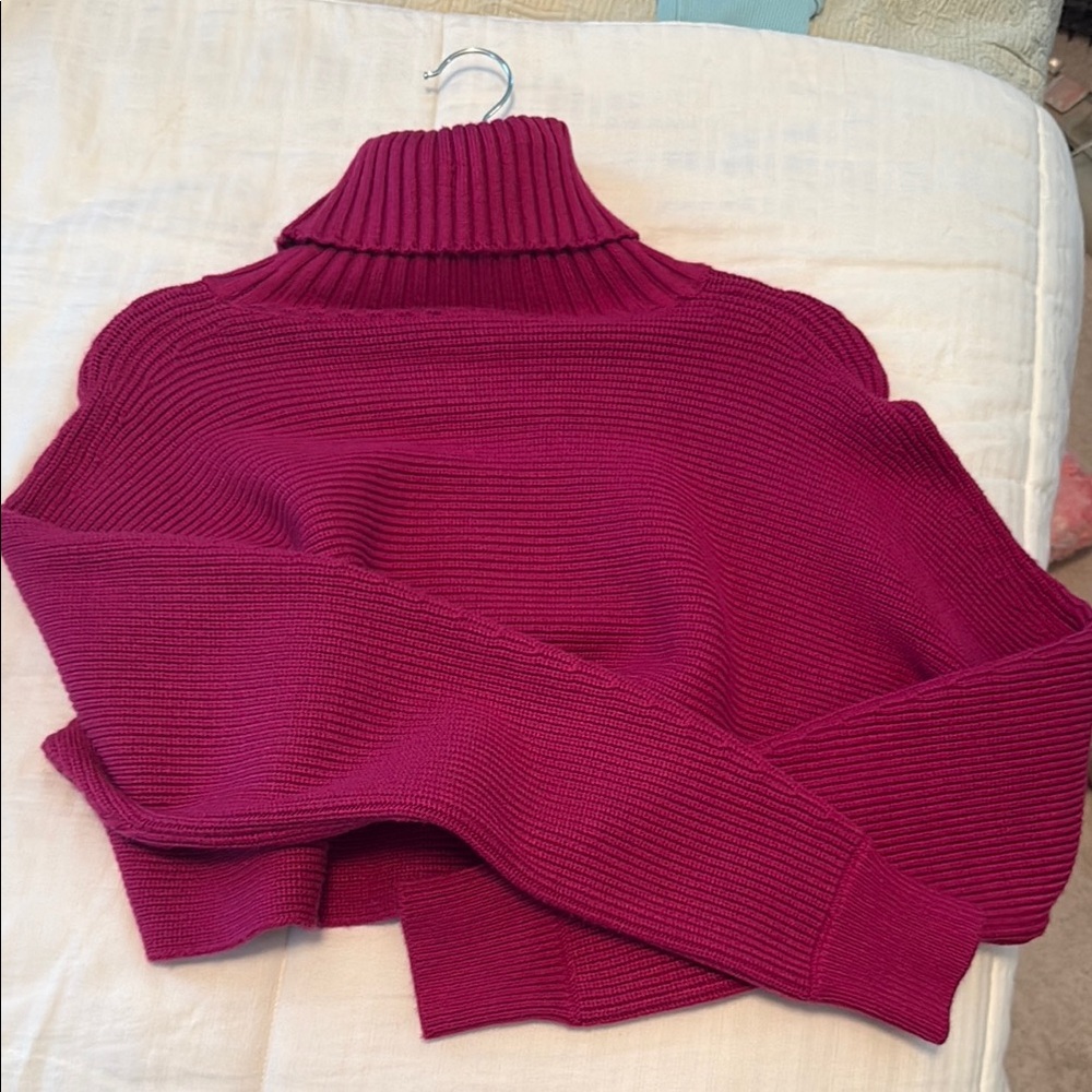 House of Harlow 1960 Purple Cowl Turtleneck Sweater